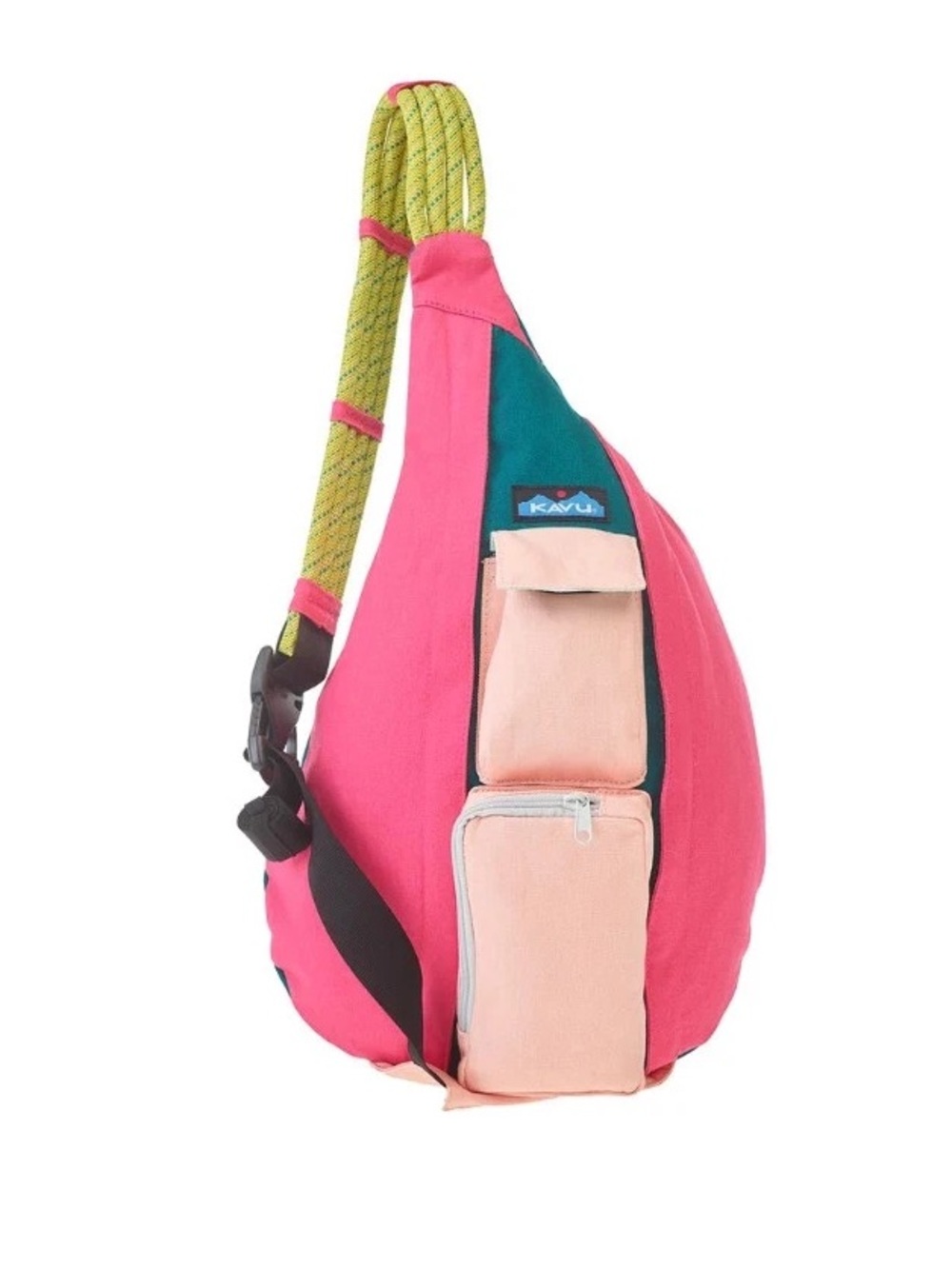 Kavu Pink Teal Multi Rope Sling Bag